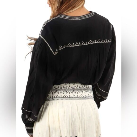 Isabel Marant Etoile Pelson Embroidered Cotton Blouse NWOT Size Large - Picture 6 of 6